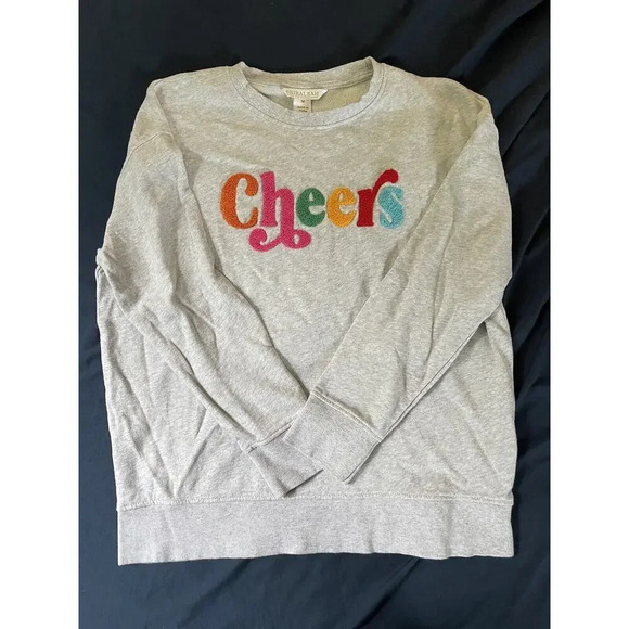 Shiraleah Cheers Sweater Pullover Crewneck Sweatshirt Colorful Happy Cheerful - Picture 6 of 6